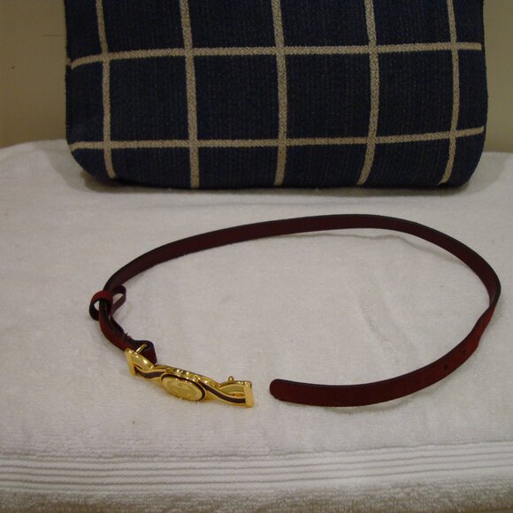 Gucci Burgundy Suede Gold Metal Interlocking G Buckle Skinny Belt (M) VERY GOOD! - Picture 13 of 13